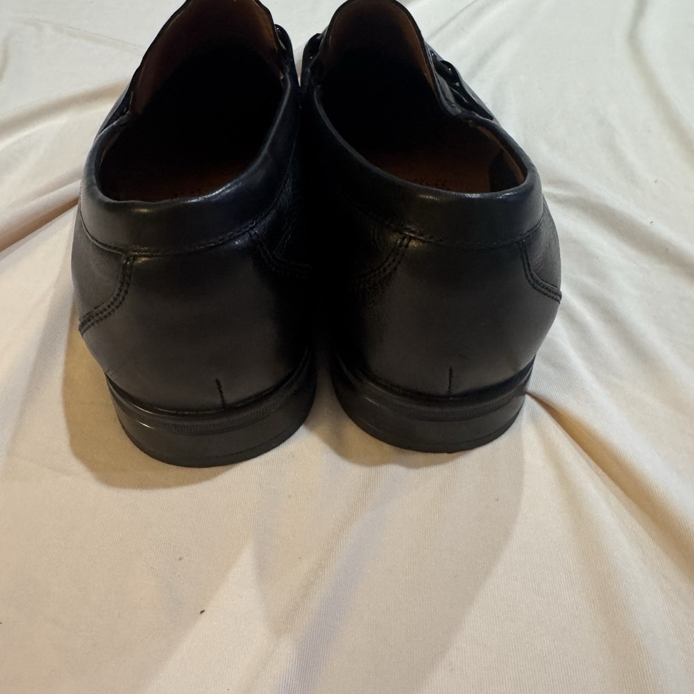 Florsheim Zaffiro Black Leather Mens Moc Toe Bit Loafers Size 8.5 W View 6
